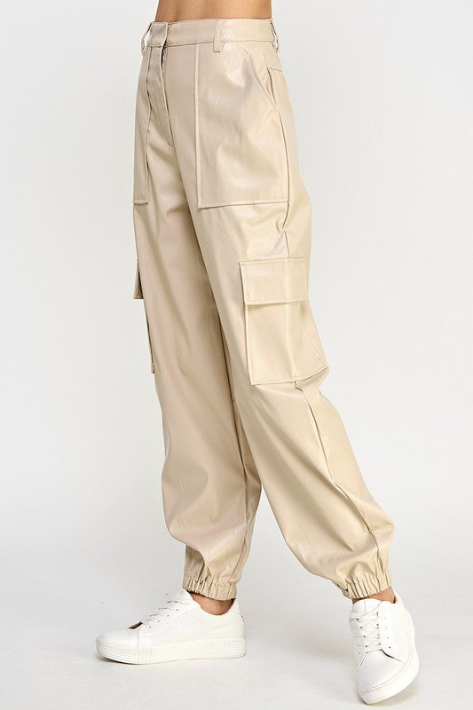 Sweet Generis Relaxed Vegan Leather Cargo Pants