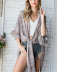 Jade By Jane Natural Geo Print Mid Sleeve Kimono