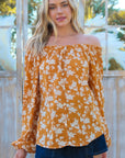 Hailey & Co Floral Off-Shoulder Balloon Sleeve Blouse