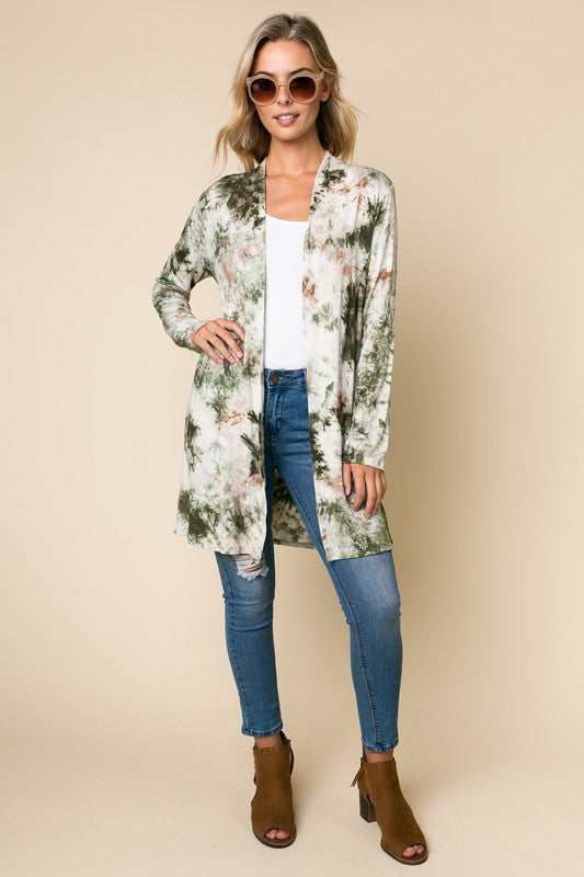 e Luna PLUS Tie Dye Long Cardigan