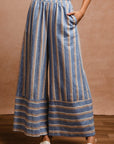 BiBi Striped Wide Leg Pants with Pockets