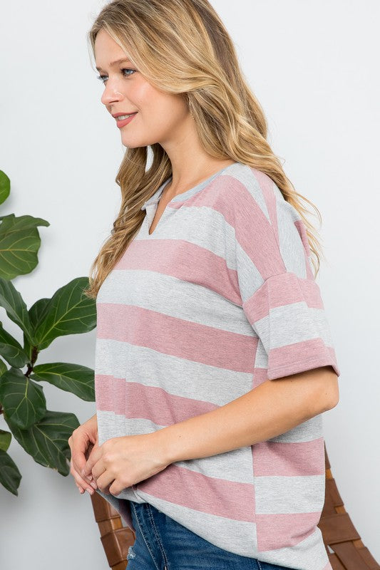 e Luna PLUS Striped Basic Top