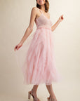 Lovely Tulle Midi Crochet Dress