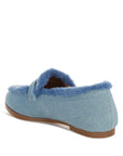 Nivena Fur Detail Denim Loafers