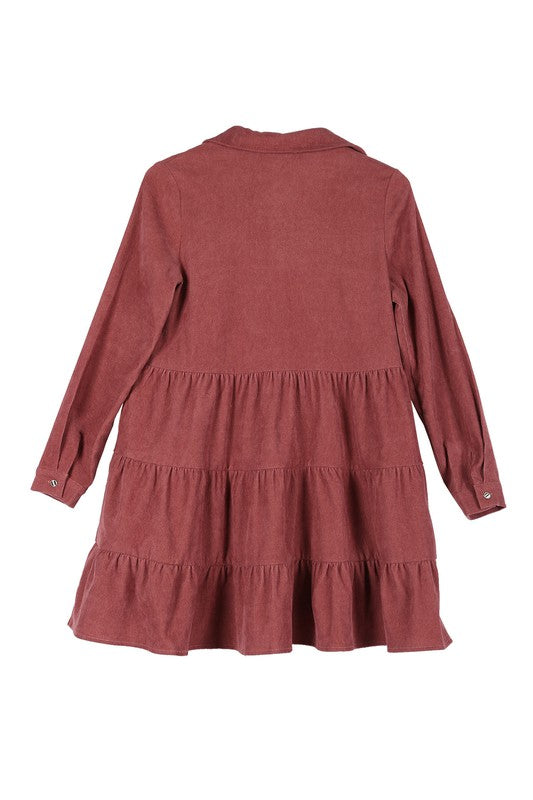 Corduroy Tiered Dress - Online Only