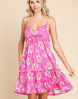 Culture Code Full Size Floral Ruffled Cami Dress