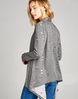 e Luna Distressed Cascade Cardigan