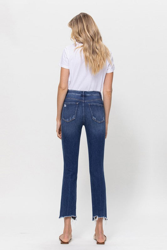 Flying Monkey Mid Rise Crop Slim Straight Medium Wash - Online Only