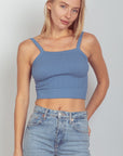 VERY J Cable Knit Seamless Cropped Cami