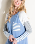 e Luna Solid Striped Color Blocked Top