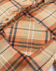 Women Plaid Pocket Buttoned Long Sleeve Shirt