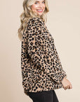 Culture Code Leopard Faux Fur Round Neck Top