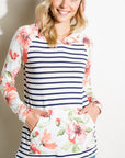 e Luna Striped Floral Mix Sweatshirt