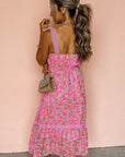 Floral Lace Tied-Strap Empire Waist Maxi Dress