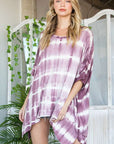 Jade By Jane Striped Tie Dye Round Neck Tunic Plus