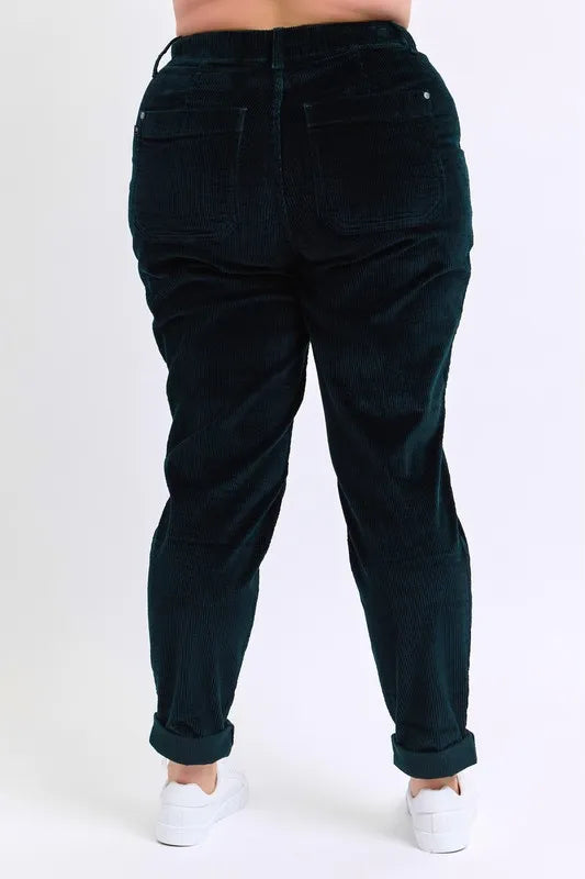 Judy Blue Full Size High Waist Corduroy Cuffed Jogger Plus Size