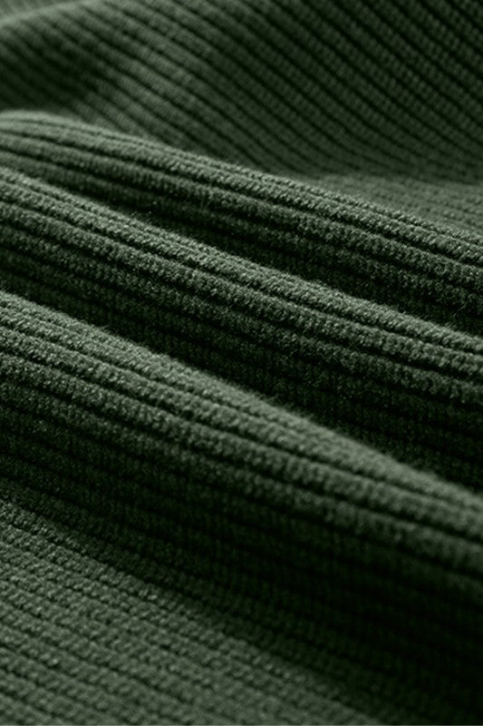 Bow Back Lantern Sleeve V-Neck Sweater