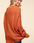 Haptics Full Size Side Slit Texture Asymmetric Sweater