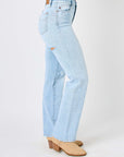 Judy Blue Full Size High Waist Distressed Straight Jeans