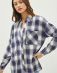 Be Cool Plaid Flannel Button Down Shirt with Chest Pocket