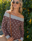 e Luna PLUS Polka Dot Off Shoulder Top