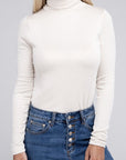 Zenana Ribbed Turtle Neck Long Sleeve Top