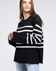 BiBi Ribbed Hem Stripe Sweater