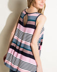 e Luna Multi Stripe Jersey Tank Top