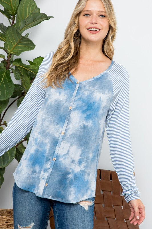 e Luna Tie Dye Mixed Top