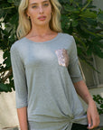 e Luna Solid Sequin Pocket Tunic