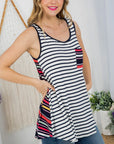 e Luna PLUS Mixed Striped Tank Top