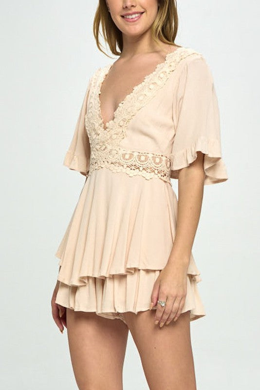 One and Only Collective Flutter Sleeved Romper - Online Only