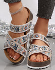 Caroline Strappy Hollowed Platform Slippers