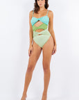 One Piece Tri Front Panel with Twisted Design Swimsuit