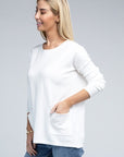 Zenana Viscose Front Pockets Sweater