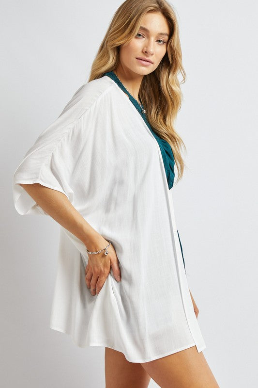 Davi &amp; Dani Favorite Solid Kimono Cardigan