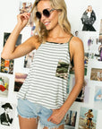 e Luna Plus Stripe Camo Mix Camisole