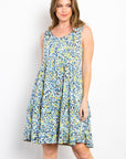 Be Stage Full Size Print Wrinkle Free Ruffled Dress