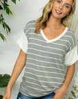 e Luna PLUS Big Striped Jersey Boxy Top