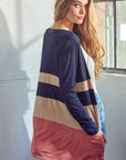 e Luna PLUS Solid Colorblock Cardigan