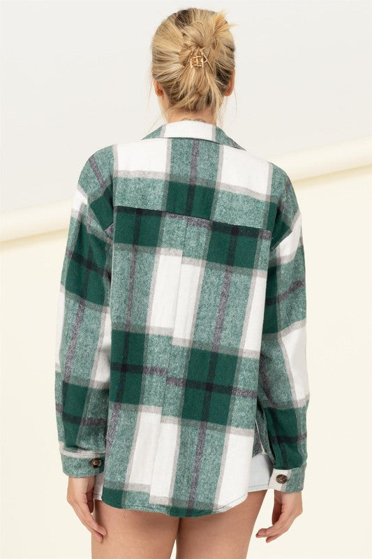 HYFVE Effortless Ease Plaid Print Shacket - Online Only