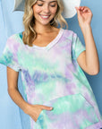 e Luna PLUS Tie Dye Thermal V-Neck Top