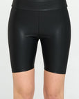 e Luna High Waist PU Biker Shorts