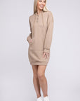 Pocket Drawstring Hooded Dress