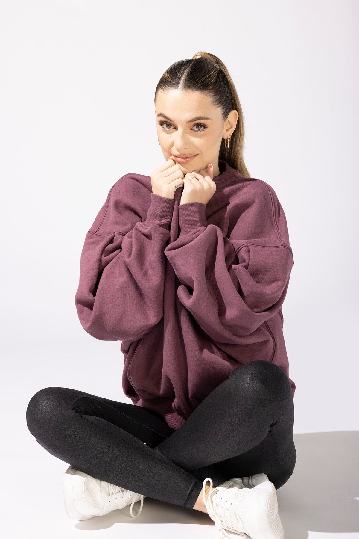 POPFLEX Full Size Brunch Sweater - Merlot