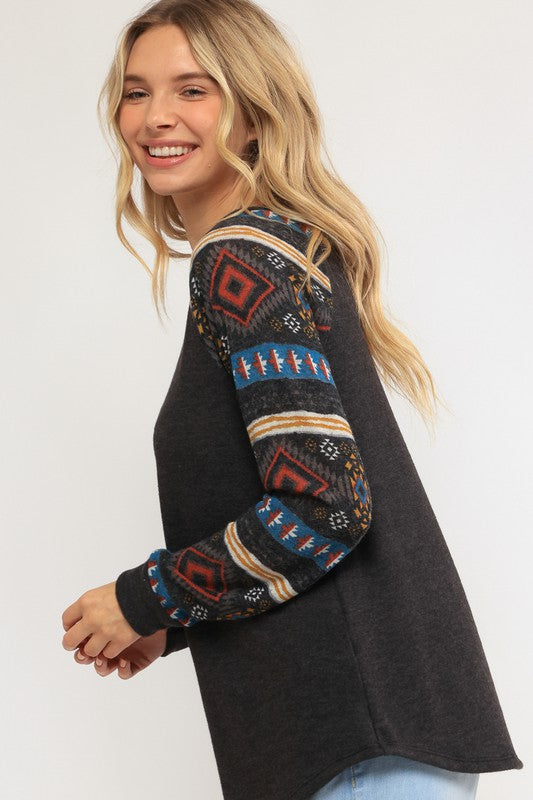 Mixed Aztec Top - Online Only