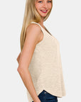 Zenana V-Neck Curved Hem Tank