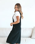 Patty Overall Dress in Black