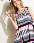 e Luna PLUS Multi Striped Jersey Tank Top