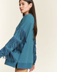 Plus Jade By Jane Studded Fringe Sleeve Top